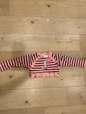 Juicy Couture Pink & Navy Striped Kids Long-Sleeve Rashguard